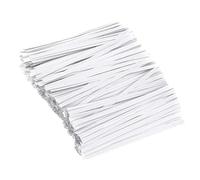 Toyvian 1000 pièces Attaches Papier Réutilisables pour Sachets Liens Solides pour Sacs à Snack Gâteau Bonbons et Café Blanc Kraft