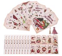 Toyvian 100pièces Étiquettes De Noël Décoratives Papier Pour De Et Décorations De Fête Avec Ficelle Pratique Et Motifs Charmants Idéales Pour Bonbons Et Cookies