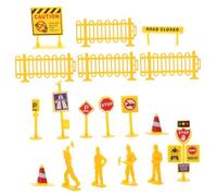 Toyvian 108 Pièces Miniature Panneaux de Signalisation et Cônes de Circulation pour Garçon Fille Kit de Jeu de Rues Pédagogique Portable pour Apprentissage des Règles de Circulation et
