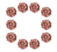 Toyvian 10pcs Accessoires pour Cheveux en Marron, Décoration DIY Fleur de Camélia, Craft Décoratif pour Couvrir Taches ou Trous Chapeaux et Paquet