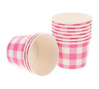 Toyvian 10pcs Gobelets à Glace en Papier Recyclables Jetables 16oz pour Glaciers et Food Trucks Bol à Yaourt Coupe à Dessert Rose