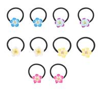 Toyvian 10pièces Élastiques à Cheveux Filles Fleurs Colorées Élastiques Résistants Accessoires Plage Adulte