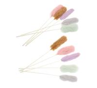 Toyvian 10pièces Kitten Teasing Wand Set with Plush Long Handles Interactive Indoor Cat Toy for Physical Activity and Furniture Protection