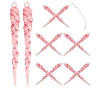 Toyvian 12 décorations de Sapin de Noël en Forme de glaçons, 16 cm, Rose