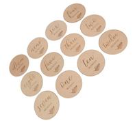 Toyvian 12 Disques de Bois pour -né, Cartes Étapes de Croissance Double Face, Surface Lisse sans Bavure, pour Photo Première Année