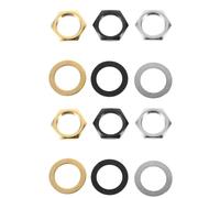 Toyvian 12 ensembles Guitar Input Socket Nuts And Washers Hex Nut Replacement For Electric Guitar And Bass Metal Connectors With Gaskets For Repair