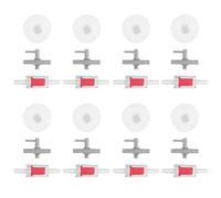 Toyvian 12 Ensembles Valve de Régulation Air pour Aquarium Régulateur de Débit et Anti-recul avec Suceurs de Acier Inoxydable Régulateur Transparent Suceurs pour Pompe à Oxygène et