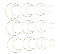 Toyvian 12 pièces Anneaux Métalliques Dorés pour Attrape-rêves DIY Cadres Cercles Lune Accessoires Macramé pour Décoration Murale et Création