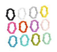 Toyvian 12 Pièces Anneaux Silicone Forme de Cœur Bagues de Sport Respirantes Bagues de Mariage Silicone Confortables et Étanches