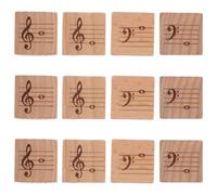 Toyvian 12 Pièces De Notes Aiguës Et De Musicale pour Débutants, À Cinq Lignes, pour Jeux De Dés, Musique Et Motifs, Matériel Pédagogique, en Bois, Jeux De Société.