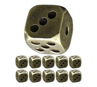 Toyvian 12 Pièces Dés de Jeu en Laiton Rétro, Bords Arrondis, pour Poker | Finition Vintage, Prise Confortable, Manipulation Sûre, Pièce Décorative, Option Présent, Style Artistique