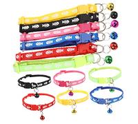 Toyvian 12 pièces Lot de Colliers Décoratifs pour et Chiots Réglables Imprimé Poisson avec Clochette et Réutilisable pour Animaux Petits et Moyens Coloris Variés