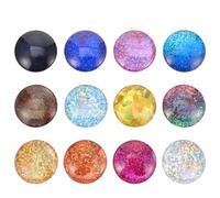 Toyvian 12 pièces Magnets Frigo Décoratifs Verre Rond avec Paillettes Colorées Stickers Magnétiques pour Réfrigérateur et Tableau Accessoires de Décoration Magnétique Couleur Aléatoire