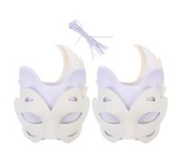 Toyvian 12 Pièces Masque en Papier Blanc Soi-même pour Bal Masqué, Confortable à Porter, Différentes Formes, pour Mariage et Fête Costumée