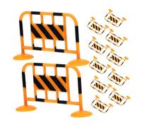 Toyvian 12 pièces Miniature Traffic Fence Models Set Lightweight Resin Road Barriers for Traffic Toy Play and Decoration Bright Orange Safety Barricades