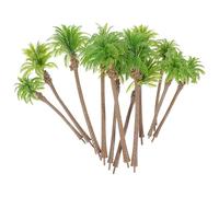 Toyvian 12 Pièces Modèle de Palmiers Miniatures en Plastique Vert, Léger et Facile à Utiliser, Décoration Réaliste pour Diorama de Paysage Tropical