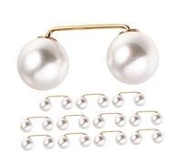 Toyvian 12 Pièces Régleur de Longueur pour Jean Broche Décorative en Alliage et Perles Imitation Blanc, Ajustement de Taille Sécurisé pour Robe et Vêtement Féminin