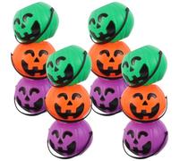 Toyvian 12 Pièces Seau Chaudron D'halloween en Plastique Réutilisable Design Citrouille, Décoration Festive pour Rangement des Bonbons Lors des Fêtes D'halloween