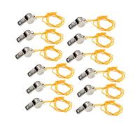 Toyvian 12 pièces Sifflet de Sécurité Métal avec Lanière Sifflet Urgence Multi-Usage pour Sports Extérieurs Camping Survie et Entraînement Basketball