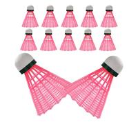 Toyvian 12 Pièces Volant de Badminton en Plastique Rose, Stable au Vent | Conception Aérodynamique, Meilleure Visibilité, Usage Extérieur sur Campus, pour Raquettes et Filets