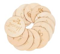 Toyvian 12pièces Cartes d Étapes Mensuelles Bois Pour Garçon Fille Disques De Jalons De Croissance Blocs d Étapes Né