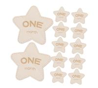 Toyvian 12pièces Cartes De Croissance Bois Étoile Double Face Signe Mensuel Pour Filles Et Garçons Accessoires Photo Disques Bois Pour Suivre Le Développement