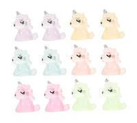 Toyvian 12pièces Figurines Licorne Lumineuses Ornements Adorables Pour Décoration De Maison Voiture Effet Nuit Accessoires Colorés
