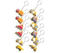 Toyvian 12pièces Lot De Porte-clés Pour Garçon Fille De Fête De Construction Bulldozer Camion De Ciment Excavatrice Tracteur Pendentif