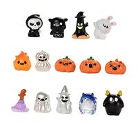 Toyvian 14 Pièces Sorcière Citrouille Squelette Fantôme Maison De Poupée Bibelot Jouet 14 Pièces Figurines De Sorcières Mini Figurines en Résine Jouets Artisanat Dessin Animé Plastique