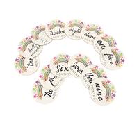 Toyvian 14pièces Cartes Étapes Bois Naturel Pour Photos Né Cartes Marquantes Mensuelles Décoratives