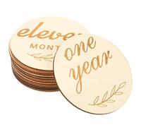 Toyvian 14pièces Disques Bois Pour Bébés Cartes Mensuelles De Naissance Et Annonce De Nom Accessoires Photo Unisexes Pour Suivi De Croissance Et Souvenirs