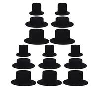 Toyvian 15 Mini Chapeaux de Clown Noirs en Feutre Floqué, Tailles Variées 5 Pcs Chacun, Accessoires pour Loisirs Créatifs, Décoration de Fête et Projets DIY