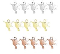 Toyvian 15 Pendentifs Breloques Oiseaux en Acier Inoxydable Poli, Accessoires pour Fabrication de Bijoux Diy, Ensemble 15 Pièces Multicolores, pour Bracelets, Colliers et Décoration