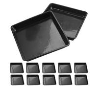 Toyvian 15 pièces Lot de Plateaux Carrés pour Plantes Soucoupes de Rempotage Plastique Bac Égouttement pour Pots Bonsai Plateau Anti-Fuite Hauteur Noir