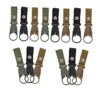 Toyvian 15 Pièces Mousquetons Nylon Porte Bouteille Résistant Clip Rapide pour à Dos Camping Randonnée Plein Air Noir Kaki Vert