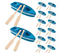 Toyvian 16 Ensemble Mini Modèles de Bateaux Résine et Bois avec Pagaies Décorations pour DIY Ornements Nautiques pour Création de Scènes Océaniques et Décoration Intérieure
