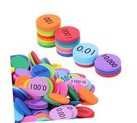 Toyvian 160 Pièces Disques de Valeur Ronds Colorés Jouets Éducatifs pour Garçon Fille Apprentissage Numération et Calcul Coordination Œil Main