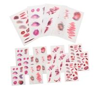 Toyvian 16feuilles Faux Temporaires De Cicatrices Autocollants De Plaies Réalistes Maquillage Corporel De Cicatrices Faux Temporaires d Halloween Farces Avril Fournitures De Maquillage