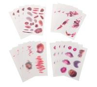 Toyvian 16feuilles Maquillage De Cicatrice Autocollant Tatouage De Temporaire Décorations De Visage Réaliste Pour Halloween Déguisement Et Cosplay