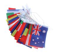 Toyvian 1ensemble Guirlande de Drapeaux du Monde Bannière de Fanions Nations pour Fête Décoration et Facile à Suspendre pour Événements Sportifs et Célébrations