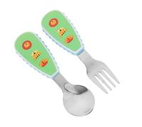 Toyvian 1ensemble Set De Cuillères Et Fourchettes Ergonomiques Pour Garçon Fille Outils Alimentation Pour Apprentissage De Indépendance Alimentaire Et Portable Lion