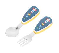 Toyvian 1ensemble Set Ustensiles De Nourriture Pour Garçon Fille Avec Boîte Cuillère Et Fourchette Courtes Ergonomiques Pour Apprentissage Autonome Et Repas Voyage