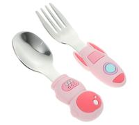 Toyvian 1ensemble Ustensiles Auto-alimentation Acier Inoxydable Et Silicone Pour Garçon Fille De Cuillère Et Fourchette Parfait Pour Apprentissage Des Repas Des Tout-petits Design