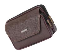 Toyvian 1pièce Sacoche Ventrale Homme Cuir Rétro Multifonction Portefeuille à Fermeture Éclair Sac Banane Élégant pour Téléphone Clés pour Sports et Voyages Extérieur