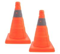 Toyvian 2 Cônes de Sécurité Routière Pack de 2 Pièces en Plastique Pliables Réfléchissants et Portables, Résistants aux Déchirures, pour Construction et Écoles