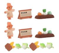 Toyvian 2 Ensembles Accessoires Miniatures de Ferme Décoratifs DIY pour Jardin Miniature Figurines de Légumes Simulés Chou Citrouille Radis Épis de Blé Ornements Micro Paysage Campagne