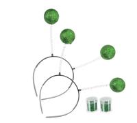 Toyvian 2 Ensembles Bandeau Antenne à Paillettes Vert pour Adultes Accessoires Costume Extraterrestre et Confortable Set pour Fête Costumée et Halloween