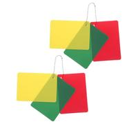 Toyvian 2 Ensembles Cartes D’Arbitre de Football Rouge Jaune Verte Chaîne | PP Léger et Compact, Haute Visibilité et Étanche, pour Matchs de Ligue et Événements Sportifs