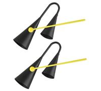 Toyvian 2 Ensembles Cloches de Vache Métal Double-Oreilles avec Maillets Instrument de Musique à Percussion pour Garçon Fille et Événements Sportifs Robuste et Sonore