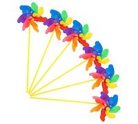 Toyvian 2 Ensembles Éoliennes Colorées pour Décoration De Jardin De Grands Tourne Vents Rotatifs Accessoires Extérieurs Amusants Uniques pour Décorations De Jardin 8 Pièces * 2